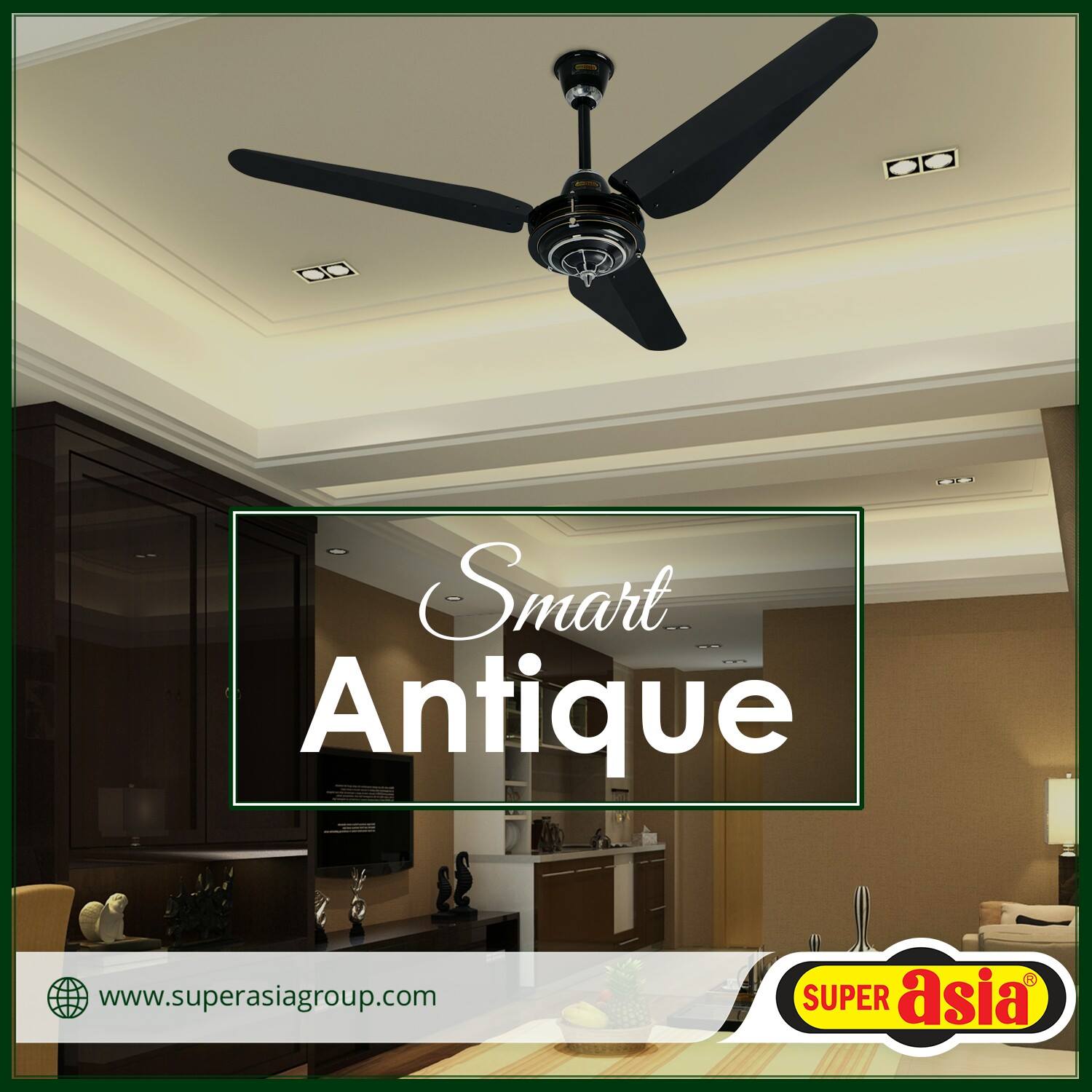 Super Asia Ceiling Fan Smart Antique 56"
